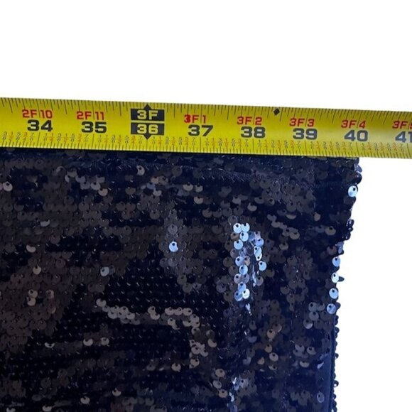 Lulus Strapless Black Sequin Jumpsuit With Ostrich Feather Trim Large NWT - Picture 12 of 12